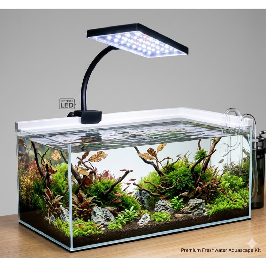 Luminária Para Aquário Led 18w Até 60cm Ajustável Aquaverso