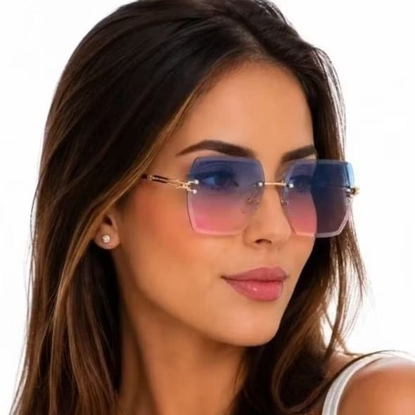 Óculos de sol feminino Lentes Duo Colors Moda e Estilo com proteção uv400