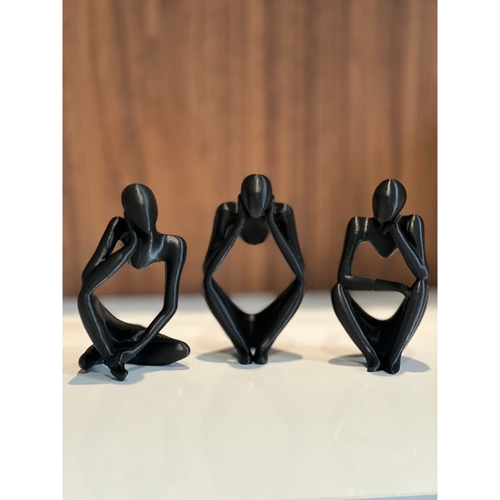Kit trio de estatuas pensadoras minimalista, decoração sala,quarto.