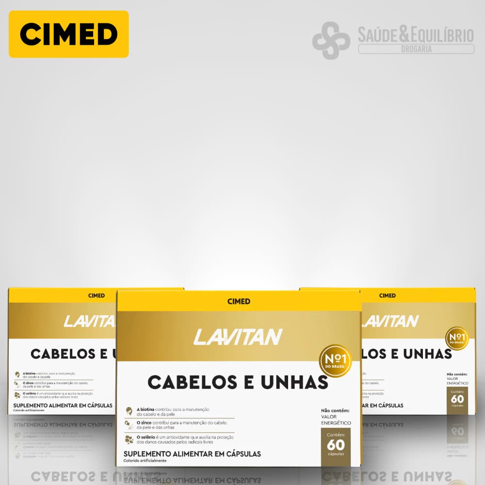 Vitamina Lavitan Cabelos e Unhas Biotina Cimed 60 capsúlas