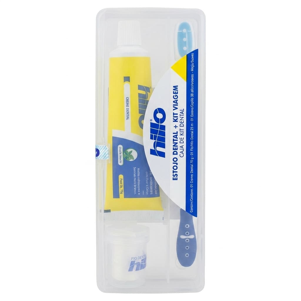 Estojo Dental (Escova+Creme+Fio Dental)