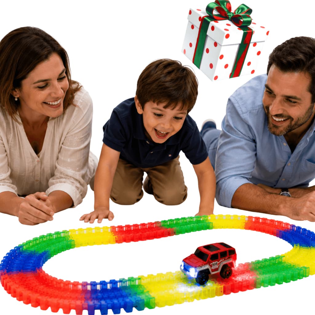 Pista Flexível De Carrinho Luz LED Brinquedo Infantil Monta e desmonta Circuitos educativo infantil