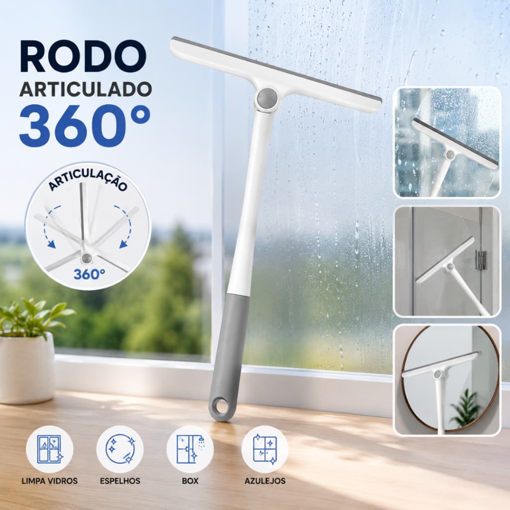 Rodo de Plástico Modulável Multiuso Limpeza 34x28cm 360 graus