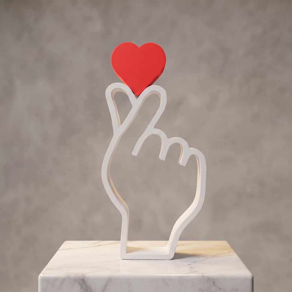 Mãozinha Coração Coreano Dorama KPOP Decoração coreana Impressão 3D
