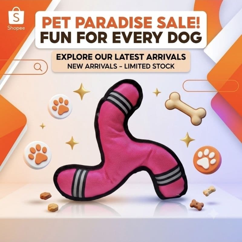 Brinquedo Bumerangue Pet Cachorro  Resistente  Mordedor Interativo Macio   50% algodão 50% poliester lançamento pet shop