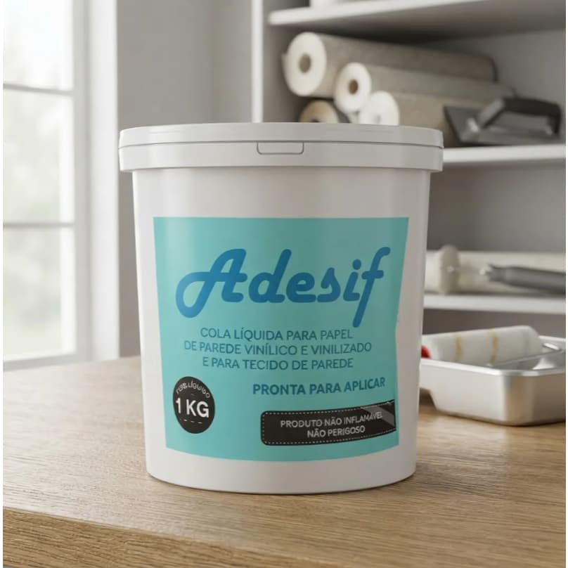 Cola Liquida 1kg Para Papel De Parede Facil Aplicação Adesif