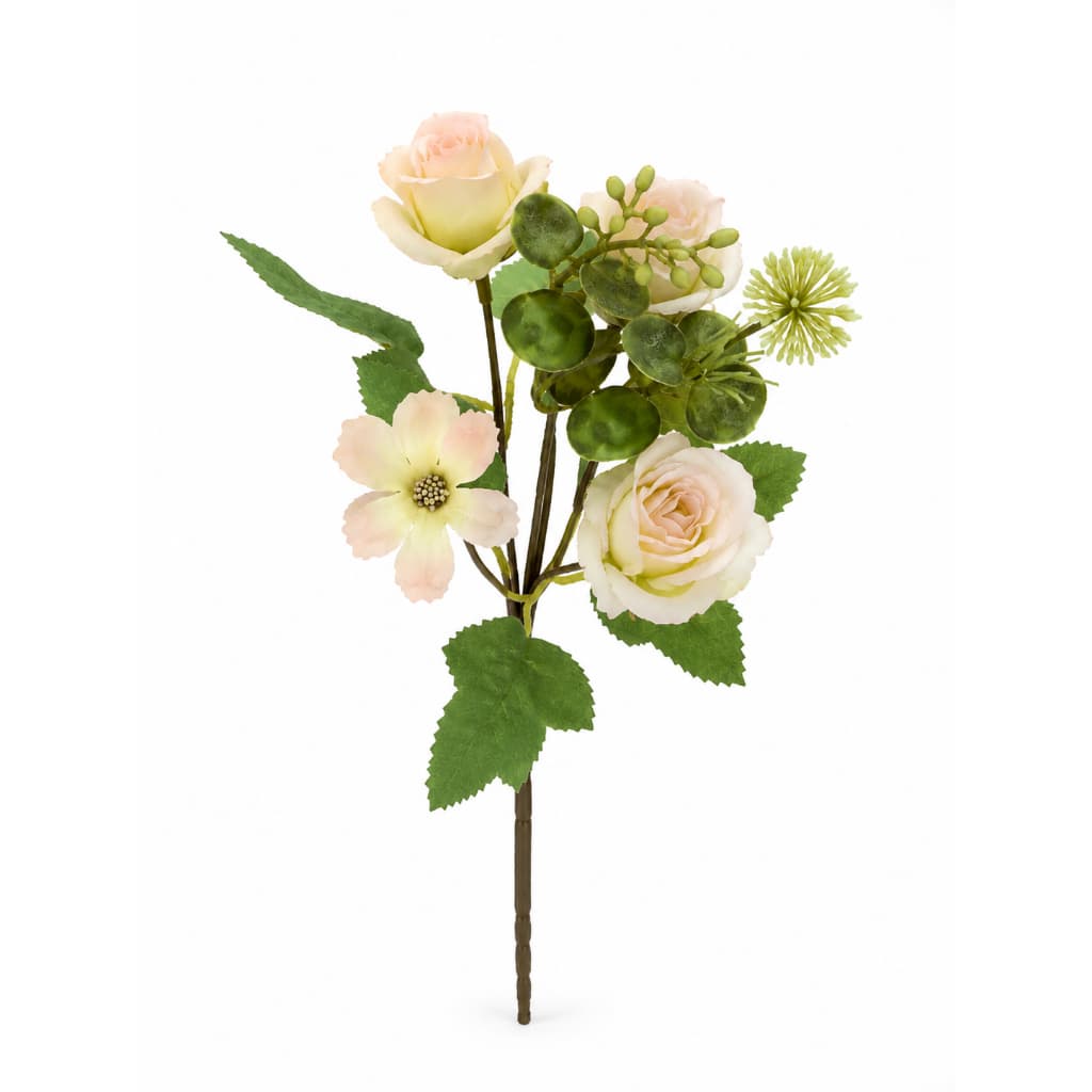 Buque Mini Rosa Flor Artificial Permanente Arranjo Decoração