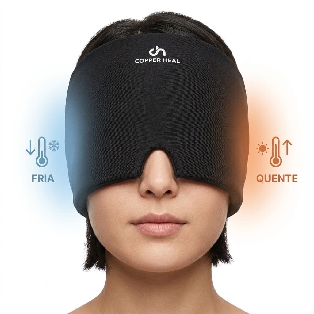 Touca Térmica Gel Quente Fria Alívio Dor De Cabeça Enxaqueca Copper Heal