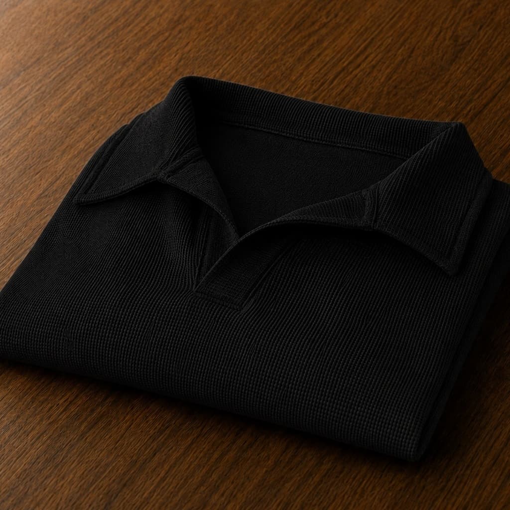 Camisa Polo Masculina Malha Premium Texturizada Gola Italiana Casual Elegante