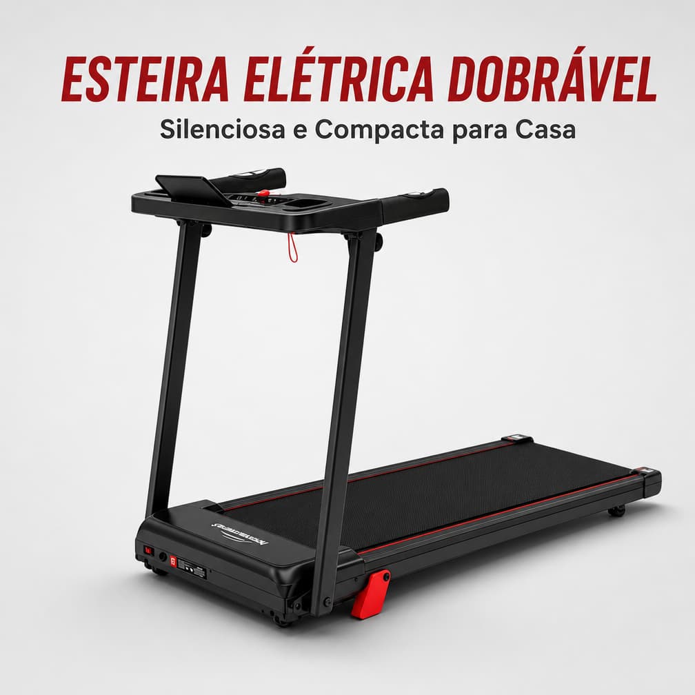 Esteira Elétrica Dobrável Multifuncional para Uso Doméstico