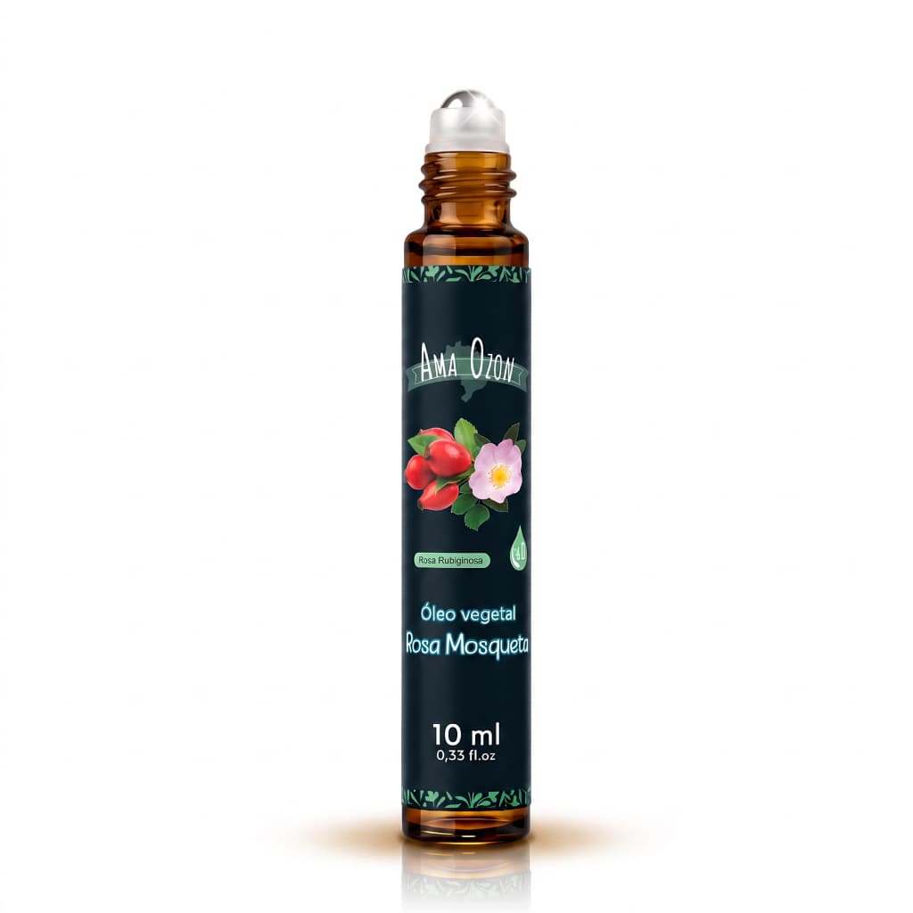 Óleo Vegetal de Rosa Mosqueta Rubiginosa Roll-on 10ml Ama Ozon Ingrediente Único Formato Compacto