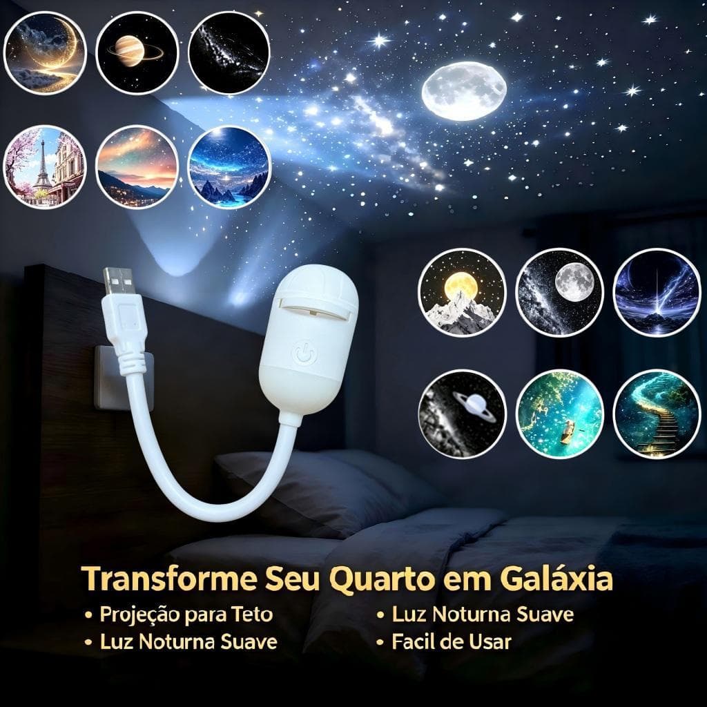 6/12/24 Padrões Projetor LED Luz Noturna Estelar, alimentado por USB, projeção para teto, lâmpada para quarto de dormir