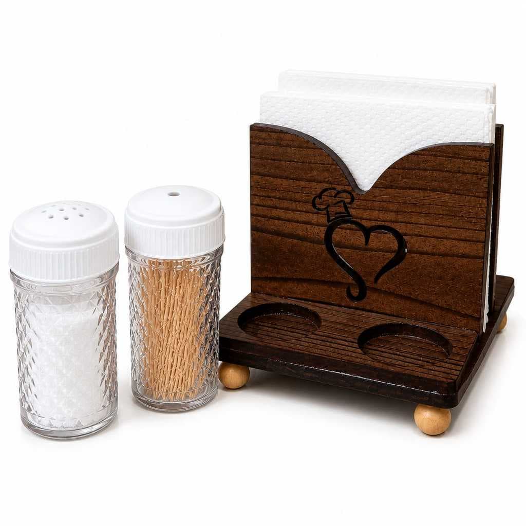 Kit Porta Guardanapo Açucareiro Saleiro e Paliteiro Mesa Posta