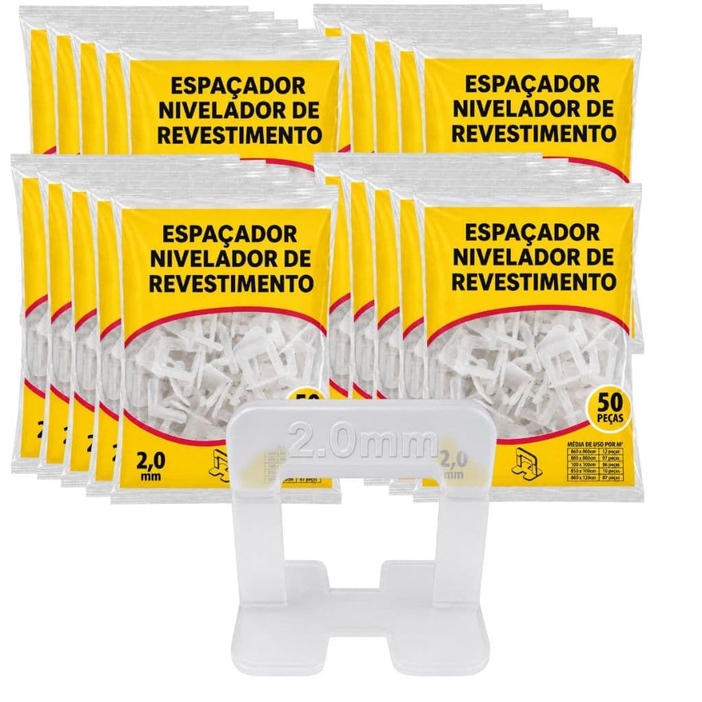 Kit 1000 Nivelador Clip Para Porcelanato Piso Profissional 2mm 1,5mm 1,0mm