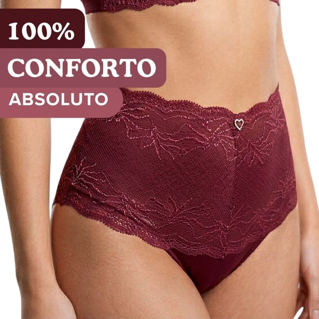 Kit de Calcinhas de Renda Cintura Alta e Forrada Conforto e Modernidade Calsinha Modeladora Cós Alto Pós Parto