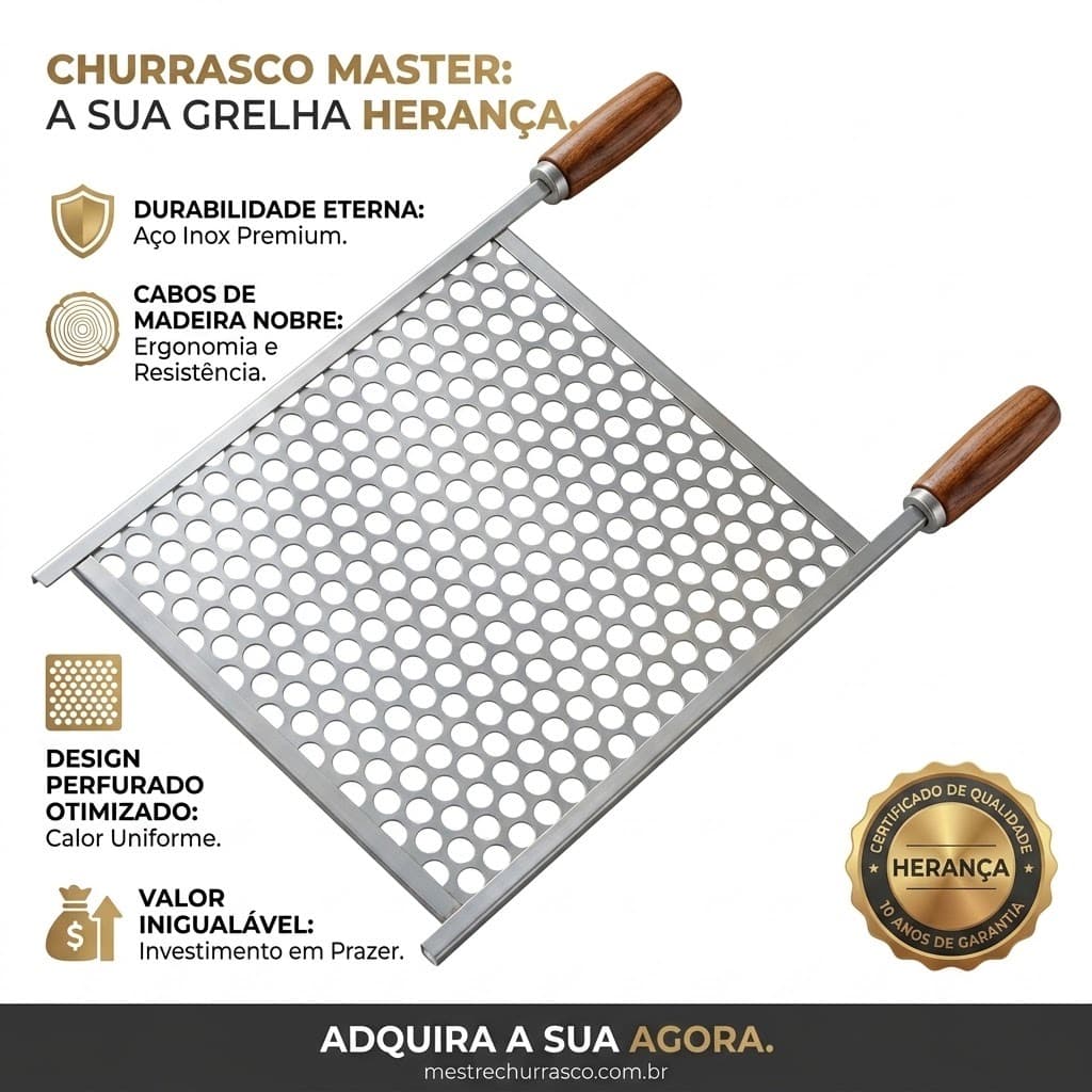 GRELHA CHURRASQUEIRA 33X36 AÇO ZINCADO DURÁVEL