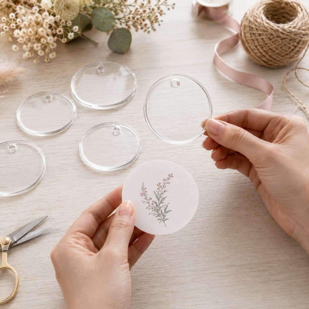 Kit Chaveiros Acrílico Transparente Lembrancinha Mimo Sem Corrente Argola Para Personalização