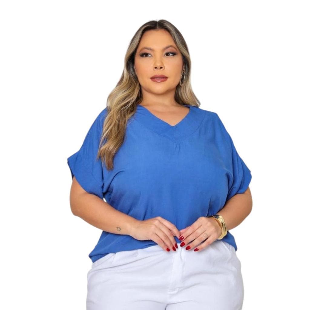 Blusa Feminina Estilosa Plus Size Blusa Feminina Em Decote V Blusinha Feminina Roupas Plus Size Liso