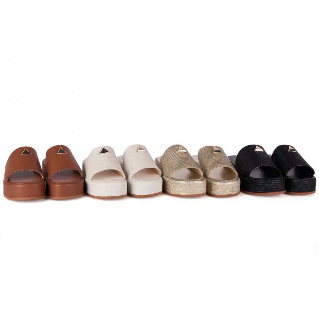Sandália Feminina Tamanco Flat Plataforma Flatform Confortável
