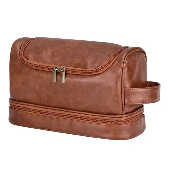 Necessaire Dupla Couro Organizadora Grande Impermeável Executiva Viagens