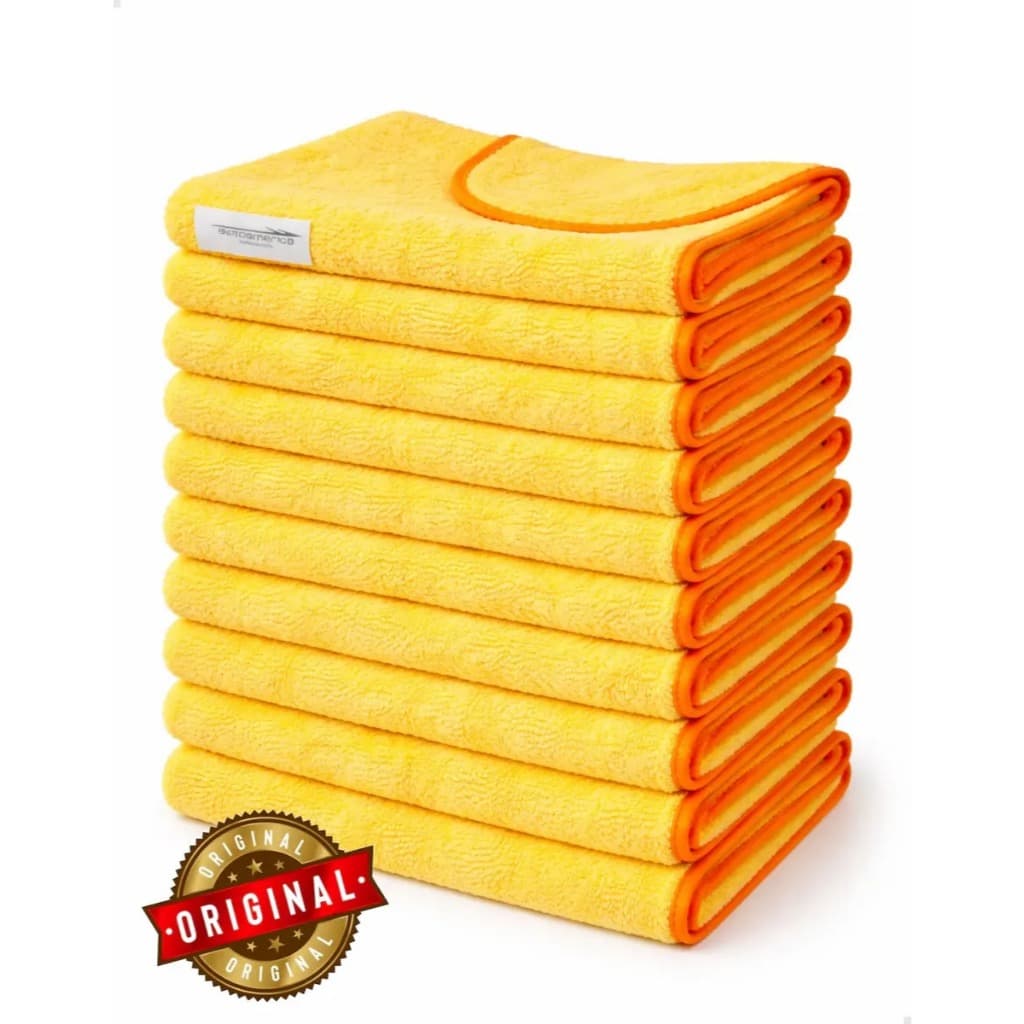 Kit 2 Panos Mágico Microfibra Automotivo amarelo 60x40cm Anti Risco Lava Seco Não Solta Fiapos
