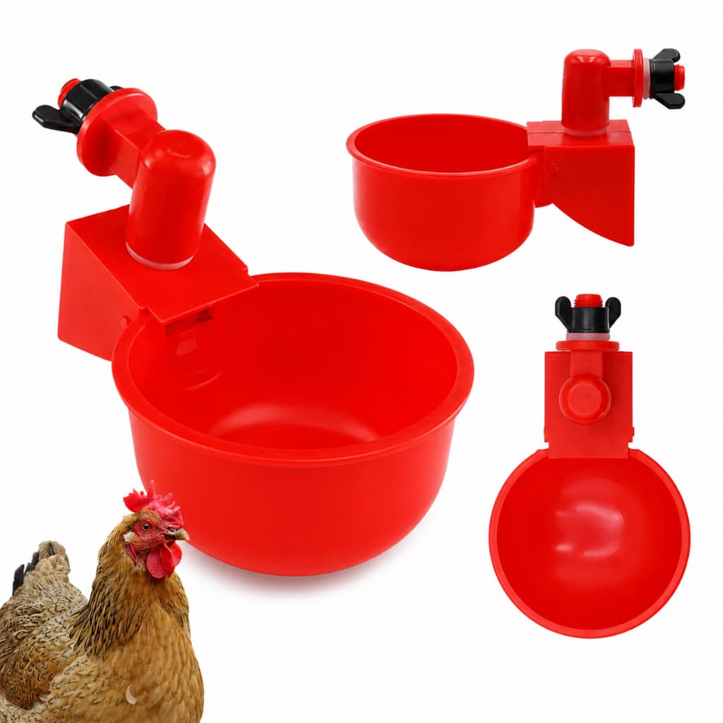 Bebedouro Automático para Aves Galinha Codorna Frango Pato Pintinho Copinho Vermelho