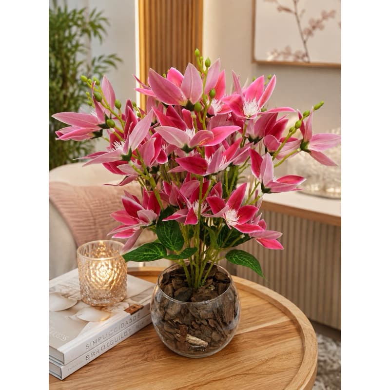 Arranjo Floral Artificial Rosa Premium – Flores Permanentes para Decoração de Casa