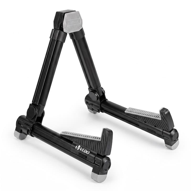 Suporte para violão tipo A-Frame, suporte ajustável para instrumentos no chão, suporte dobrável de alumínio para violão