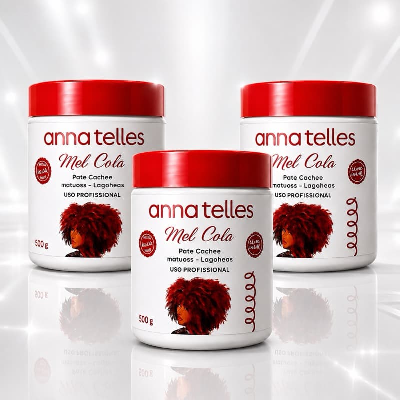 Kit 3 Mel Cola Anna Telles 500g – Modelador Capilar Uso Profissional