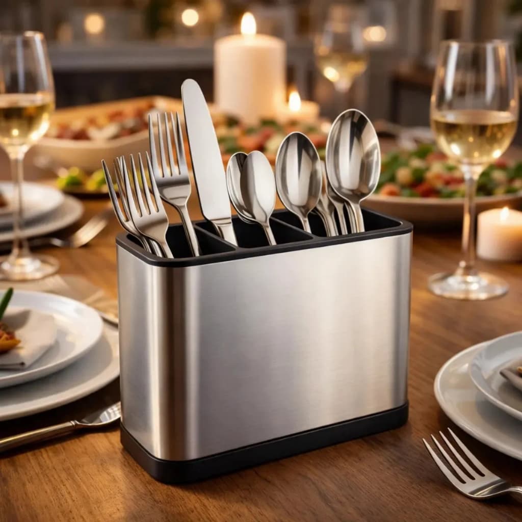 Maioli Escorredor Organizador De Talheres 4 Cavidades Inox Pia Mesa