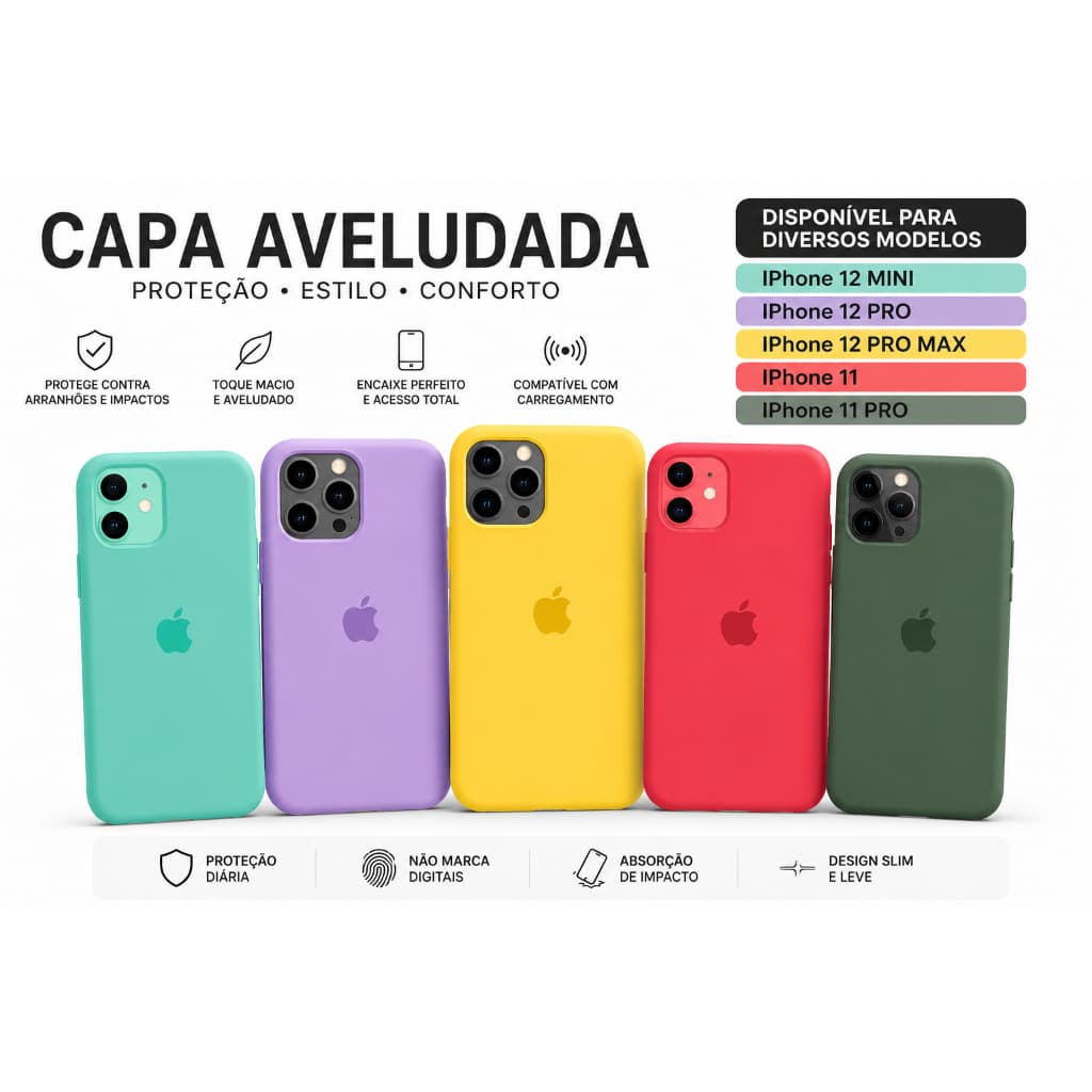 Capinha Capa Case Proteção Para IPhone 12 MINI / IPhone 12 PRO / IPhone 12 PRO MAX / IPhone 11  /  IPhone 11 PRO