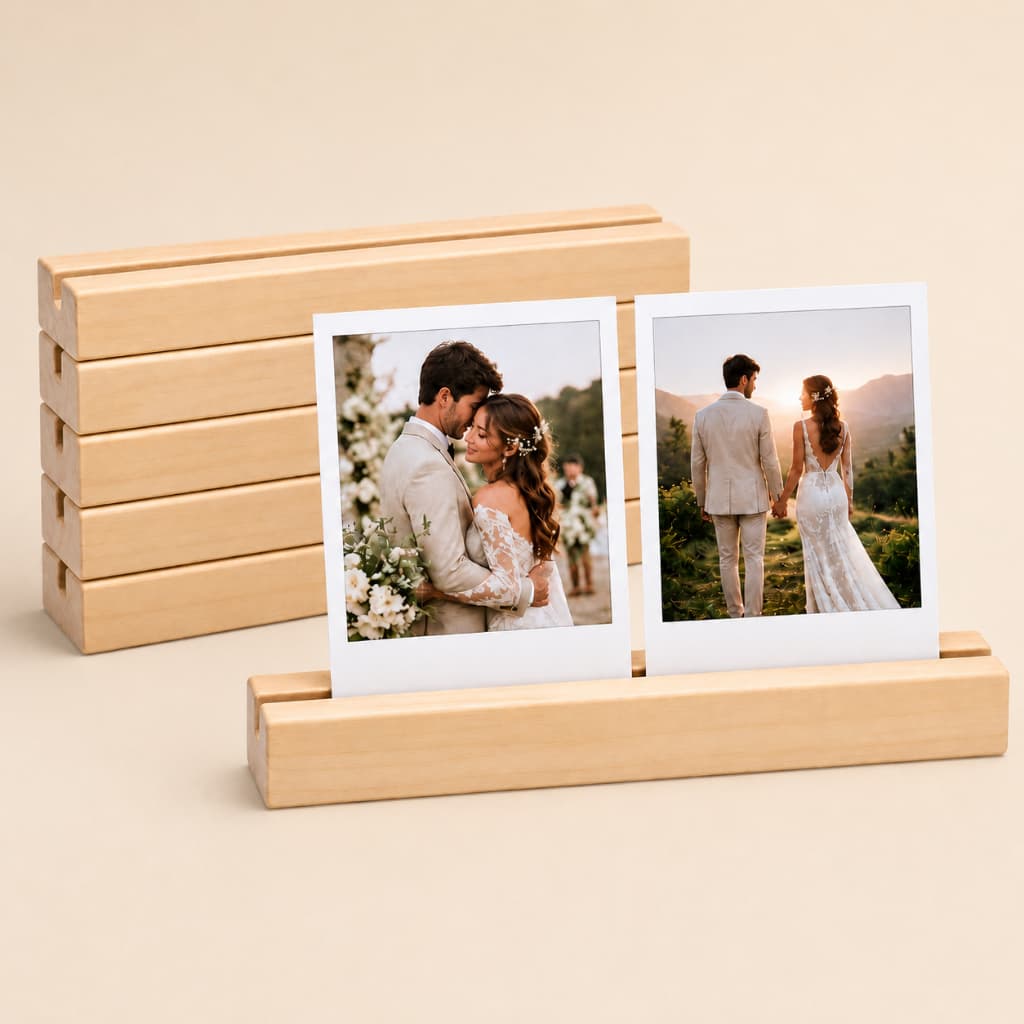 Kit 5 / 10 / 15 / 20 / 30 / 40 / 50 Suportes Porta Retrato Base De Madeira 16x2cm Decoração Lembrancinha