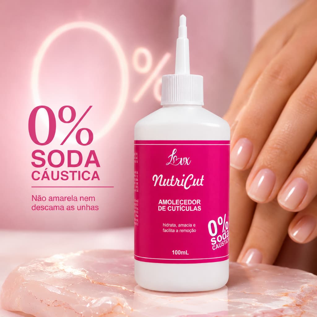 Amolecedor de Cutículas Profissional com Karité Aloe Vera NutriCut Lovx Vegano para Manicure