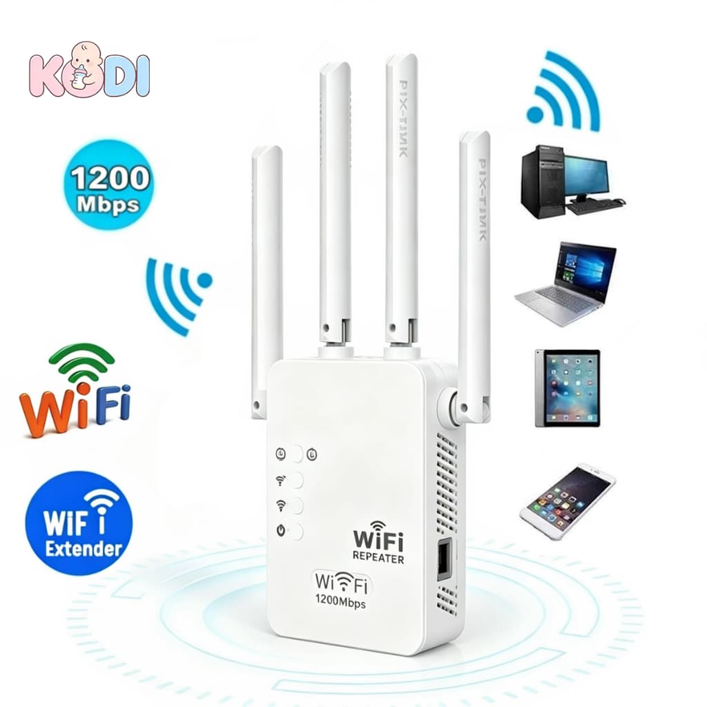 Repetidor e Roteador Wifi 4 Antenas Amplificador De Sinal 1200Mbps  -G8