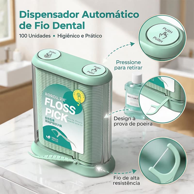 Kit Fio Dental em Arco Ultra Fino, Opções com 50/100/150/250/500 /600 Unidades Distribuidor automático de fio dental