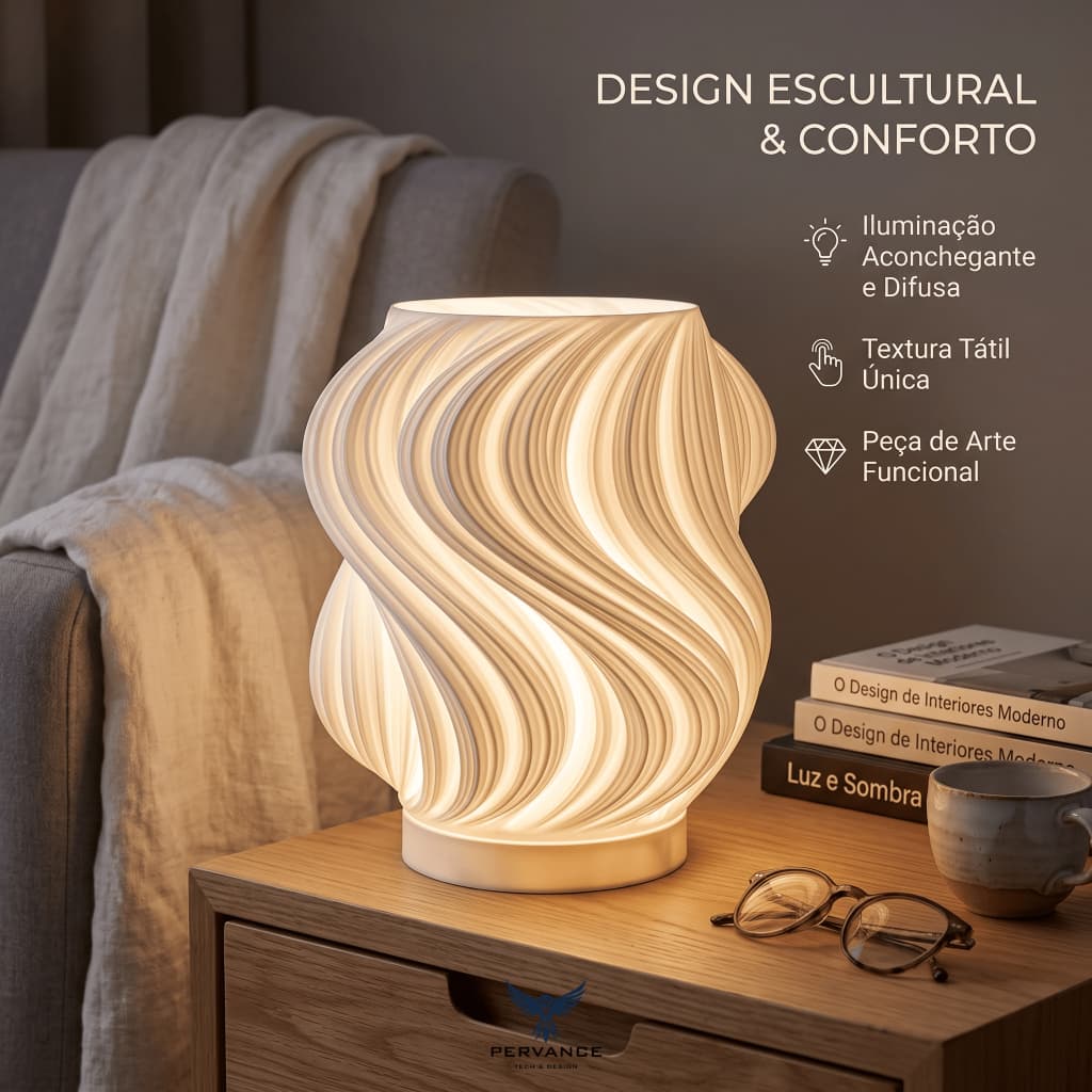 Abajur Brisa Luminária de Mesa Moderna para Quarto Sala Escritório 110V/220V