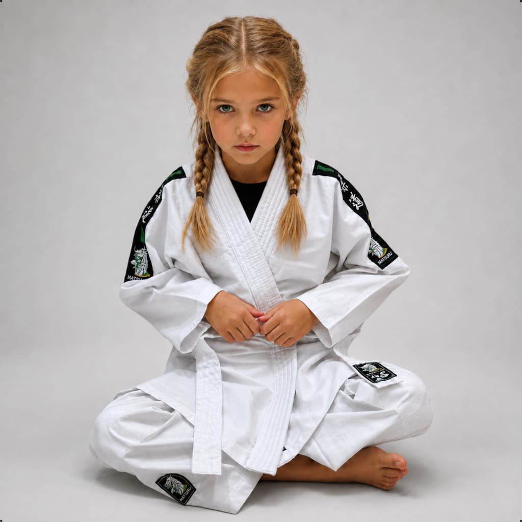 Kimono Infantil Judô Jiu-Jitsu Start Matsuru Branco com Faixa M0 M1 M2