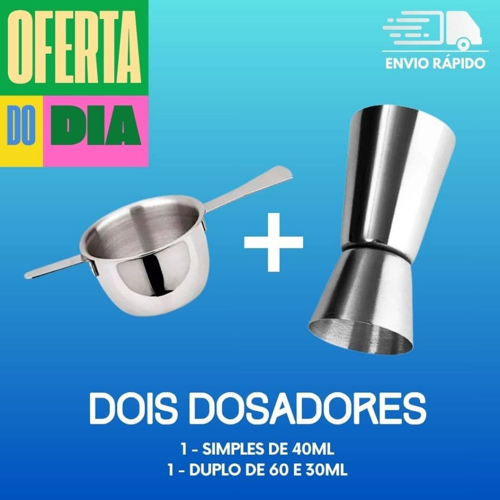 Kit Dosador Duplo 60ml 30ml E Dosador De Whisky 40ml Inox Kit Para Drinks Coqueteis Bebidas Medidor Medidores Dosadores