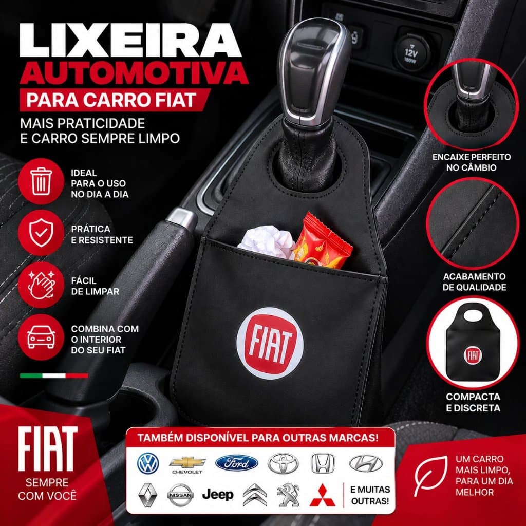 Lixeira Automotiva para Câmbio Porta-Lixo de Carro – Escolha a Marca do Veículo