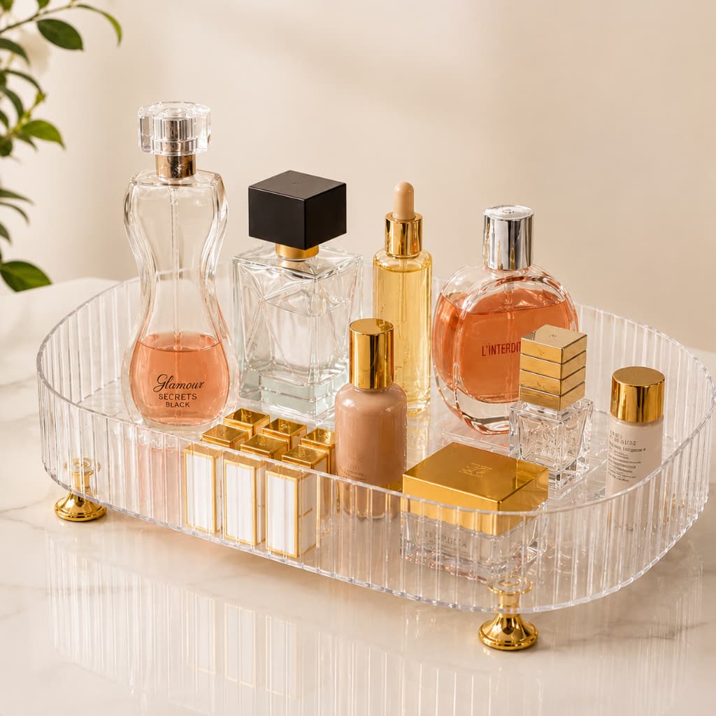 Caixa Organizadora Transparente Maquiagem e Perfumes