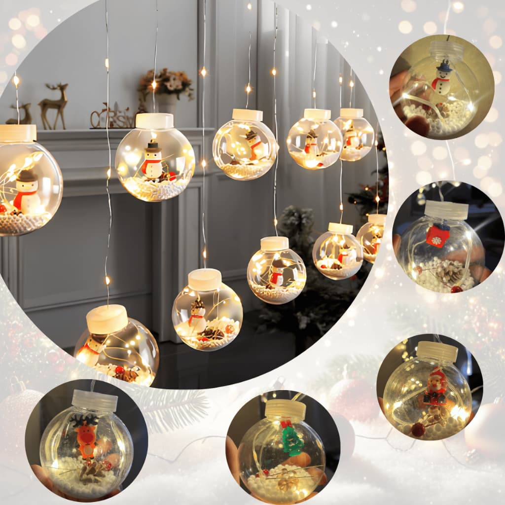 Cascata de Pisca Pisca Cortina De Luz Bolinhas Varal Decoração Natal 3 metros 100 Leds