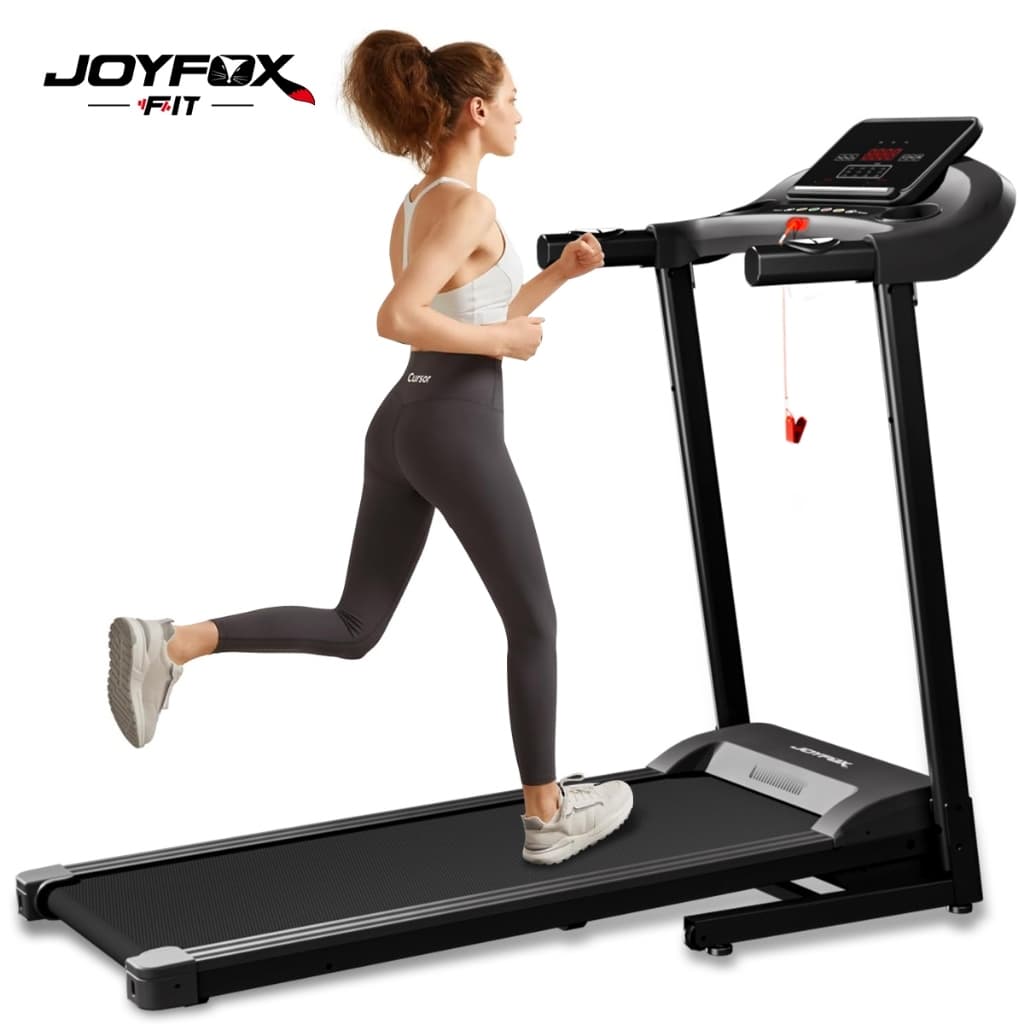 Esteira Elétrica Dobrável JOYFOX 2.0HP Silenciosa 14km/h para Casa Fitness Residencial com Display LED Monitor Cardíaco