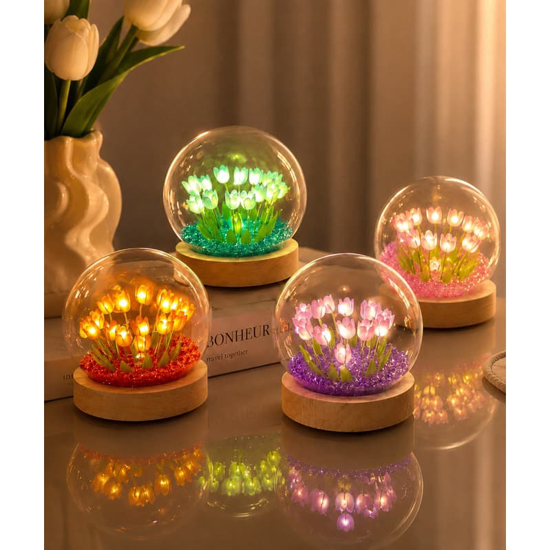 Luminária Flor LED Decorativa - Abajur de Mesa com Luz Ambiente para Quarto e presente