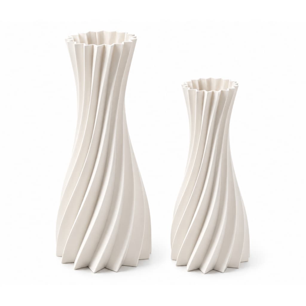 Kit 2 Vasos Decorativos em Espiral Elegance - Quarto Sala Escritório e Restaurantes
