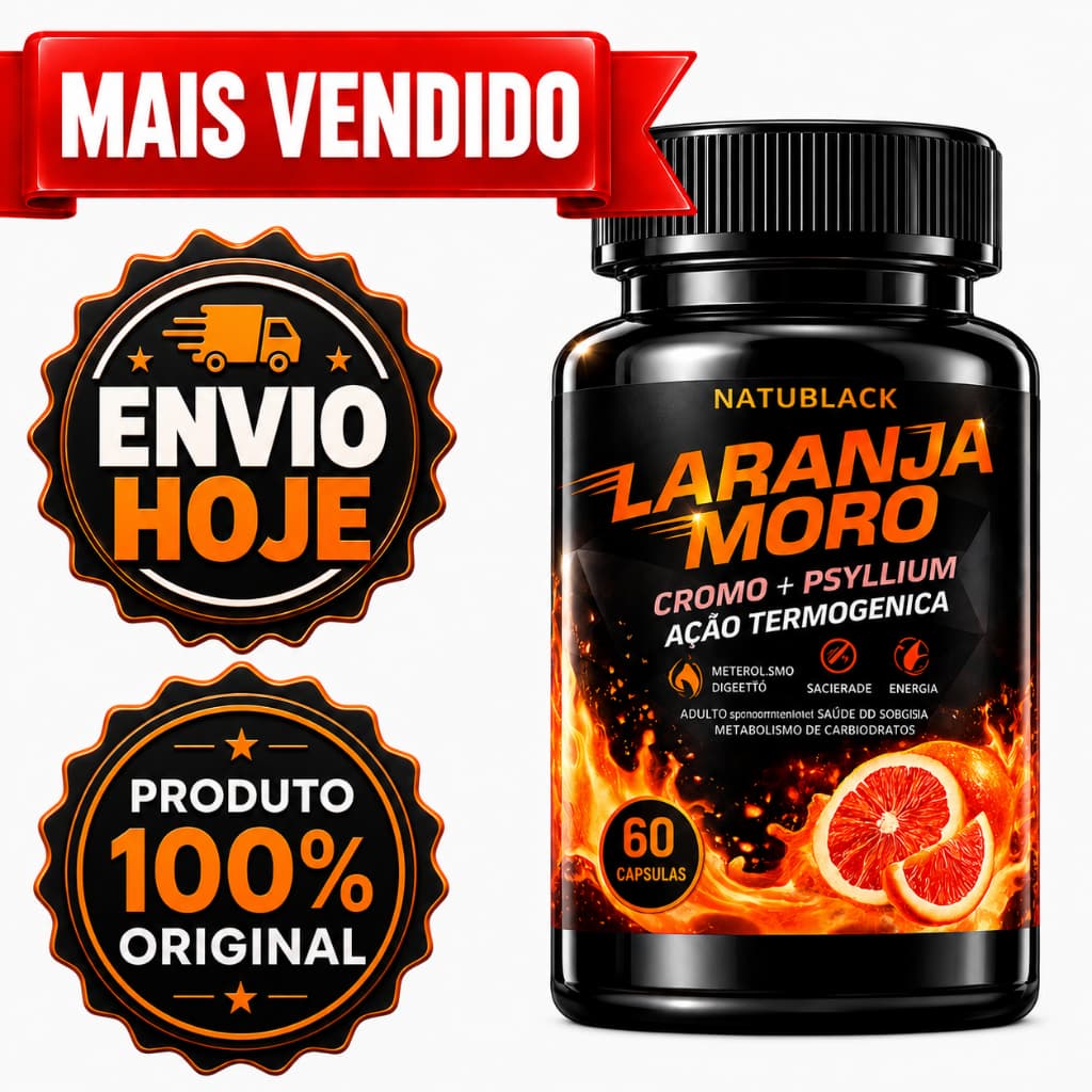 Laranja Moro com Picolinato Cromo ORIGINAL 60 Cápsulas - POTE PARA 30 DIAS USO