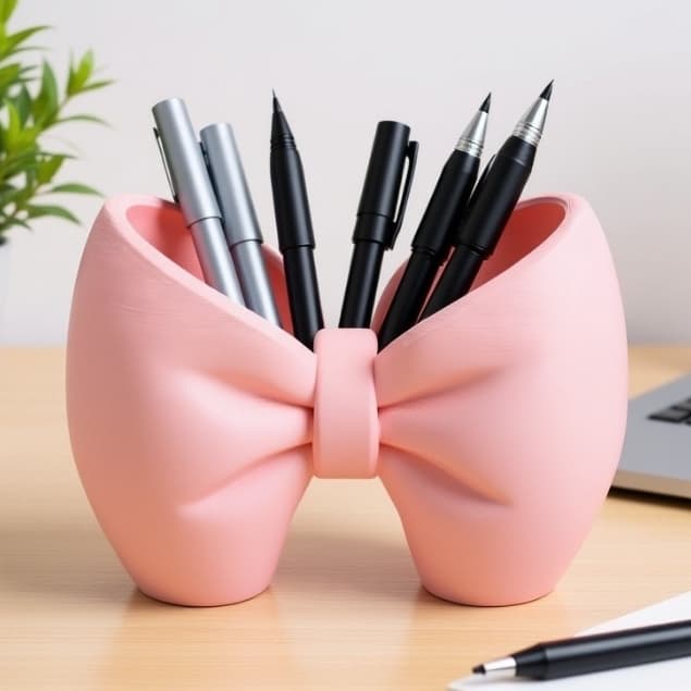 Organizador de Pincéis de Maquiagem em Formato de Laço Porta Pincel, Porta Escovas e Porta Canetas Decorativo