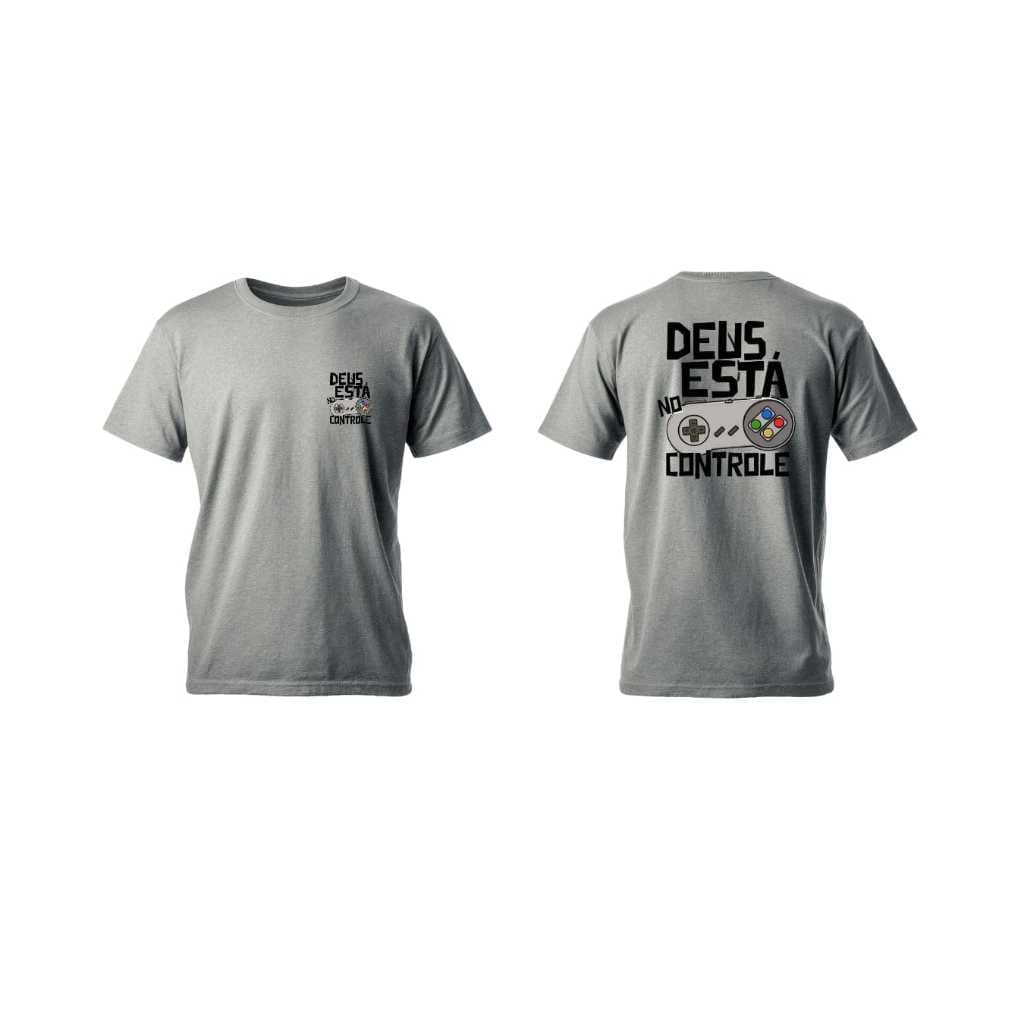 Camiseta Unissex “Deus Está no Controle” Estampa Gamer – Estilo Casual e Streetwear
