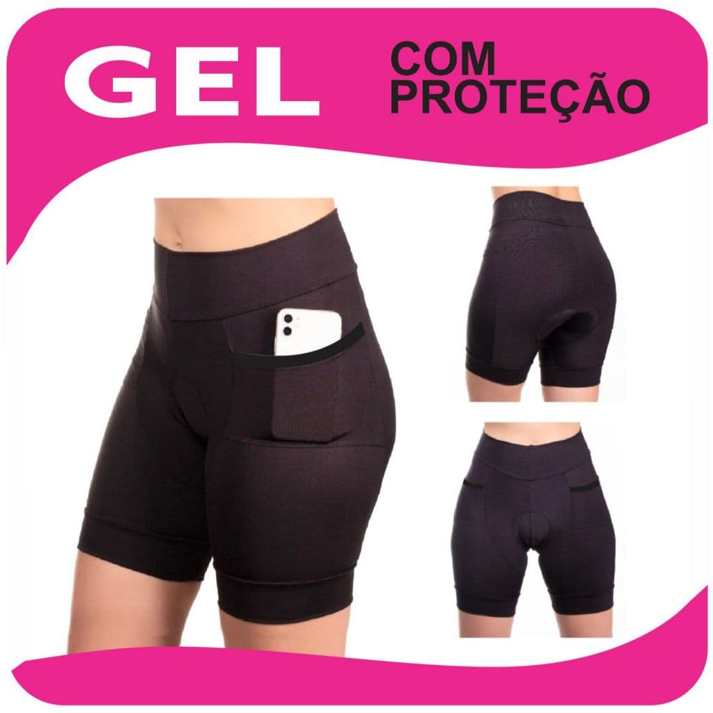 Bermuda de ciclismo roupas short para ciclista feminina forro GE 60