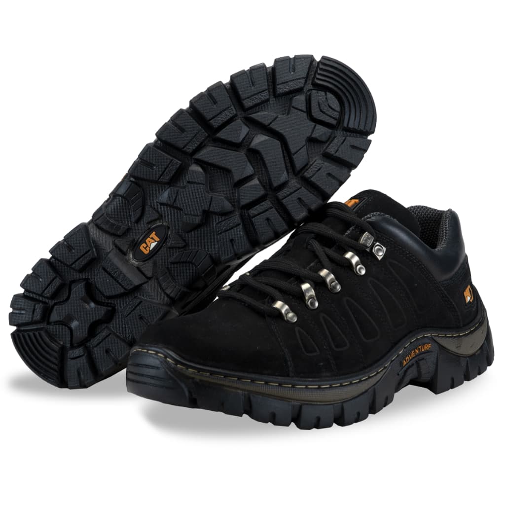 Bota Botina Masculina Caterpillar Com Solado Antiderrapante Em Couro Legítmo