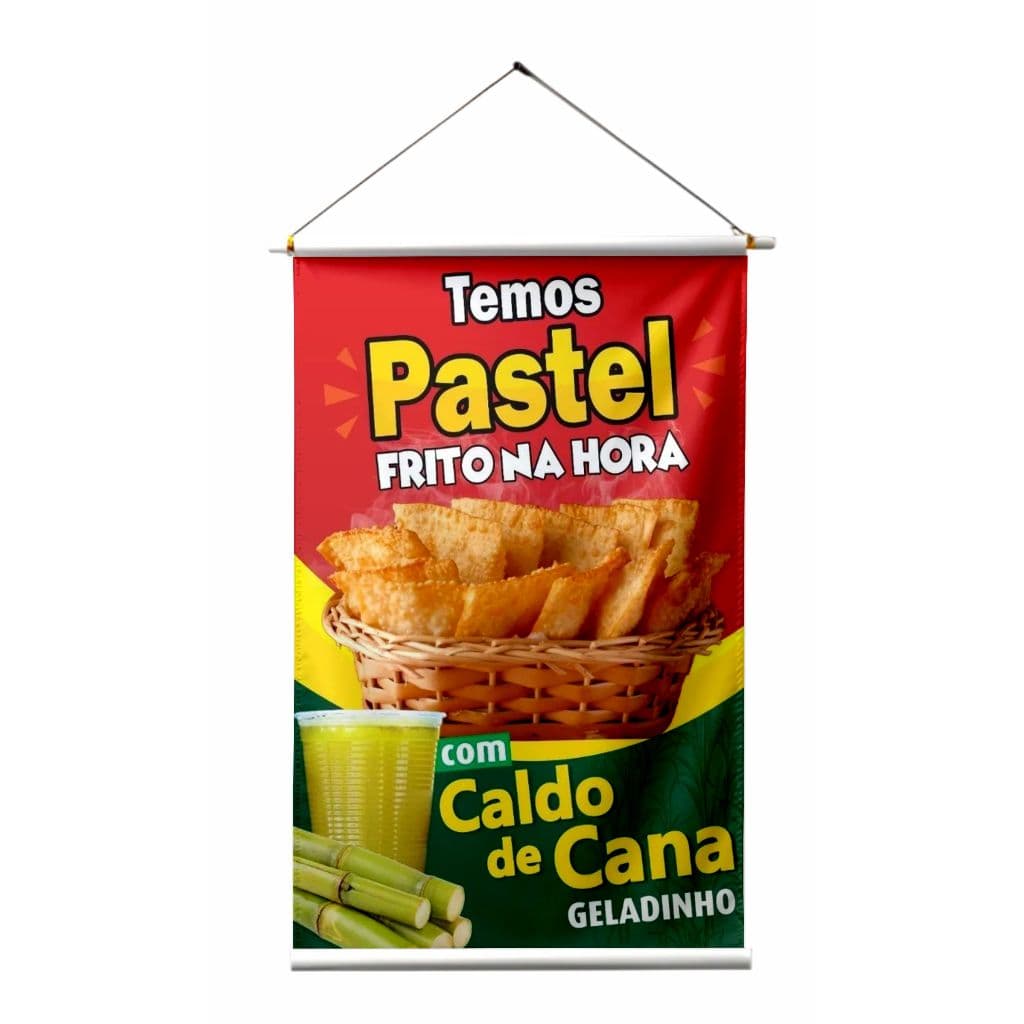 BANNER COMERCIAL ARTE PRONTA - PASTEL COM CALDO DE CANA